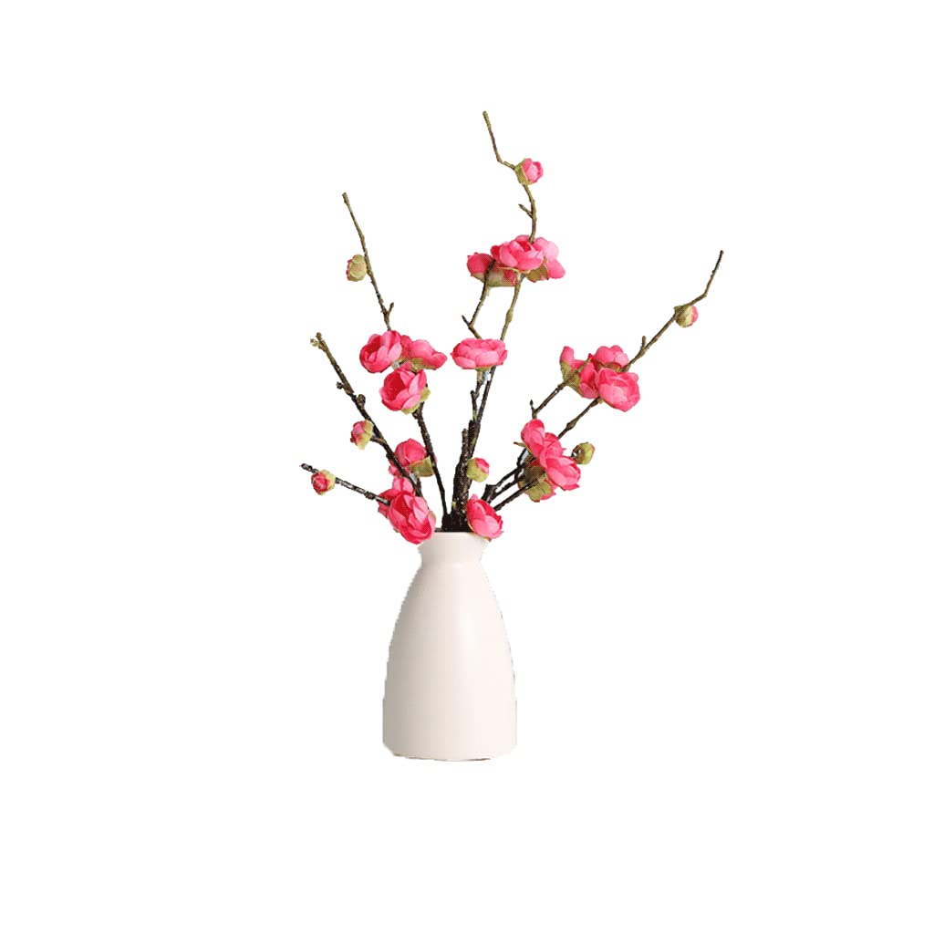 Artificial Flowers with Ceramic Vase – Faux Floral Table Decor for Party & Home