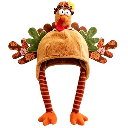 2-Piece Plush Turkey Hat Set – Funny Thanksgiving Headwear for Parties