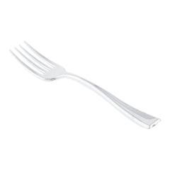 3.5" Comma Party Plates & 4" Cake Forks – Disposable Black Trays & Silver Forks