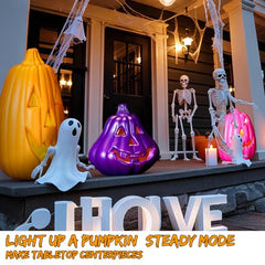 Tujoe Halloween Pumpkin Lantern Set Light up LED