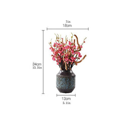 Artificial Red Plum Blossom Bonsai – Ceramic Table Decor for Party & Events