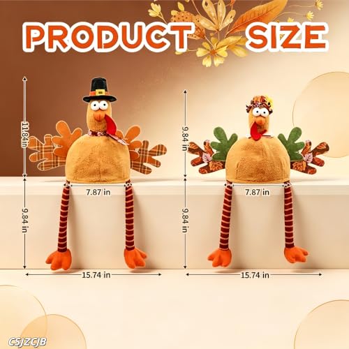 2-Piece Plush Turkey Hat Set – Funny Thanksgiving Headwear for Parties