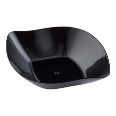 3.5" Comma Party Plates & 4" Cake Forks – Disposable Black Trays & Silver Forks