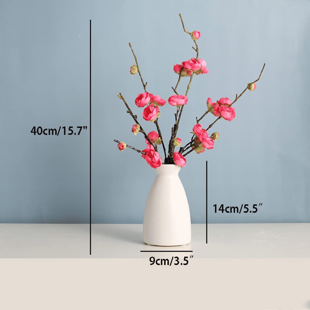 Artificial Flowers with Ceramic Vase – Faux Floral Table Decor for Party & Home