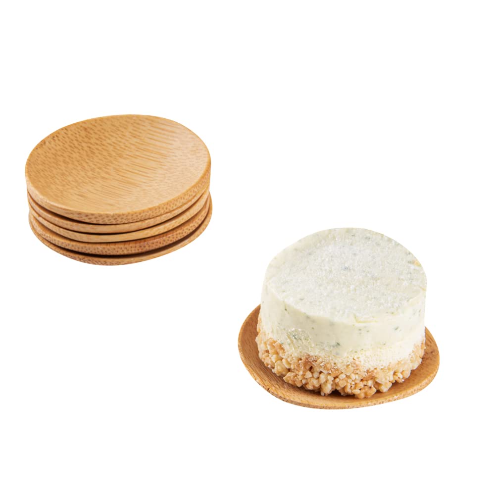 2.5" Disposable Bamboo Plates – Round Mini Plates for Parties & Catering