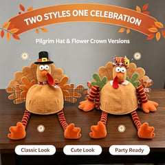 2-Piece Plush Turkey Hat Set – Funny Thanksgiving Headwear for Parties