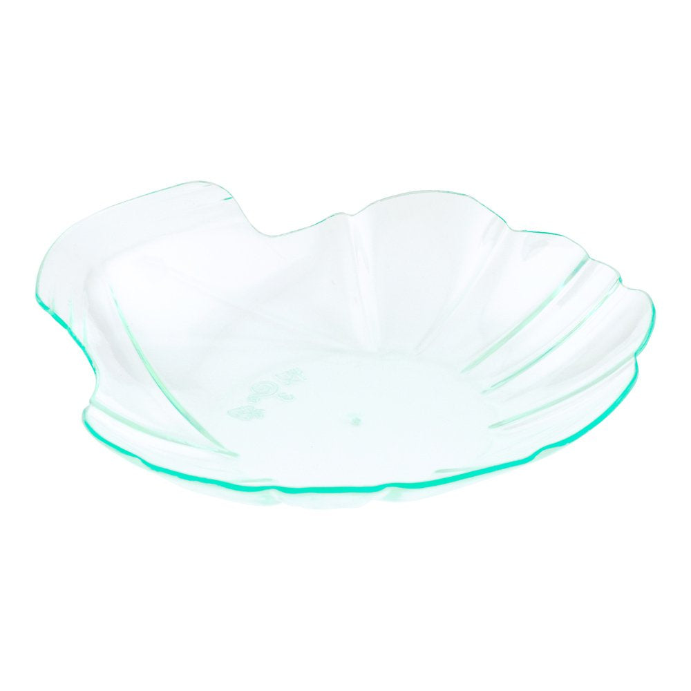 3.3" Seashell Party Plates & 4" Cake Forks – Disposable Seagreen Trays & Silver Forks