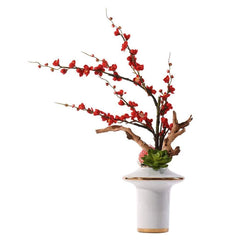Artificial Plum Blossom Flowers – Real Touch Silk Floral Arrangement for Wedding & Party Decor