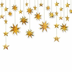 3D Paper Star Garland – Silver Party Decoration Banner