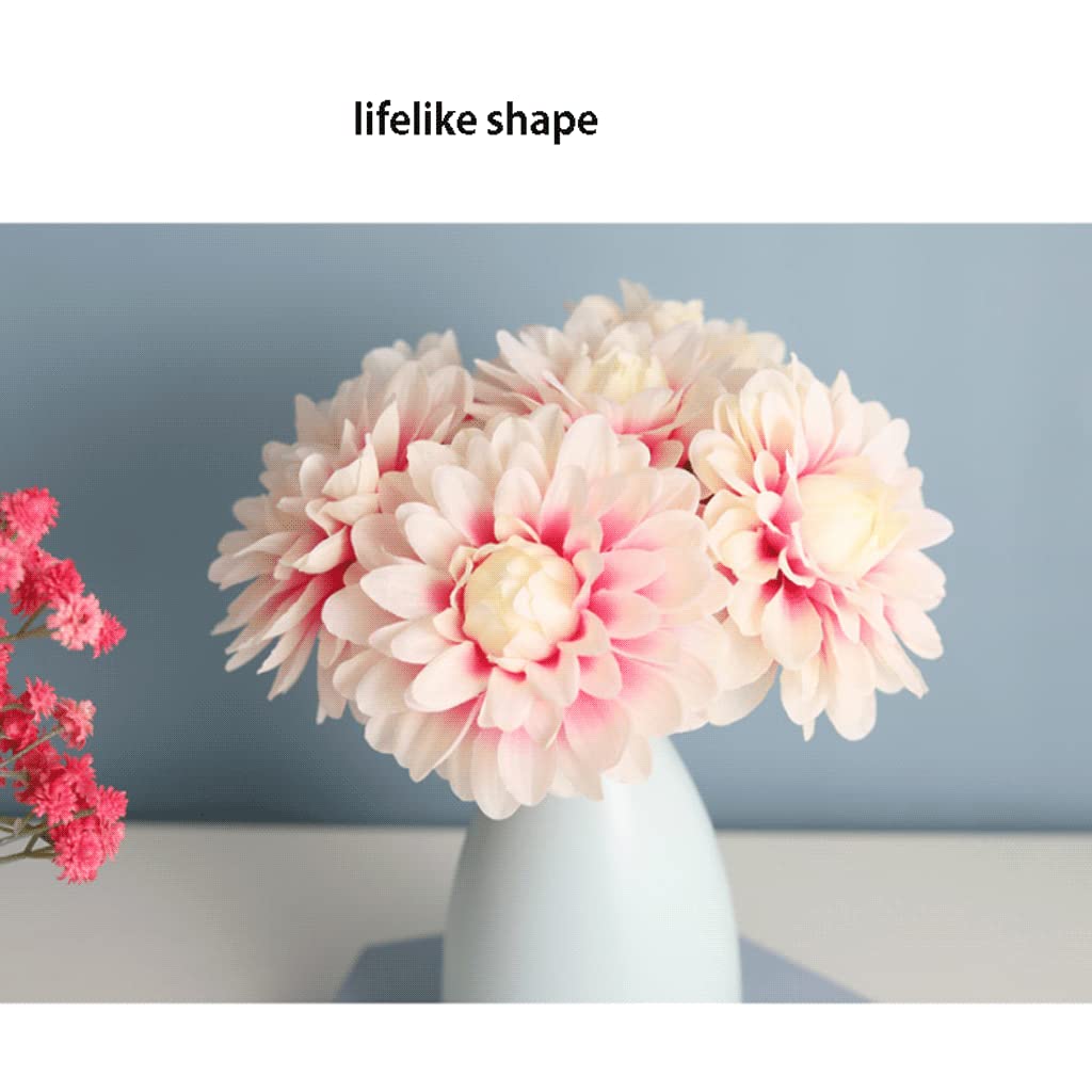 Artificial Flowers with Ceramic Vase – Faux Floral Table Decor for Party & Home