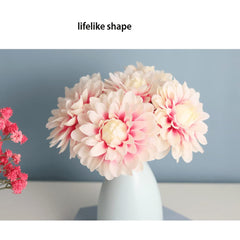 Artificial Flowers with Ceramic Vase – Faux Floral Table Decor for Party & Home