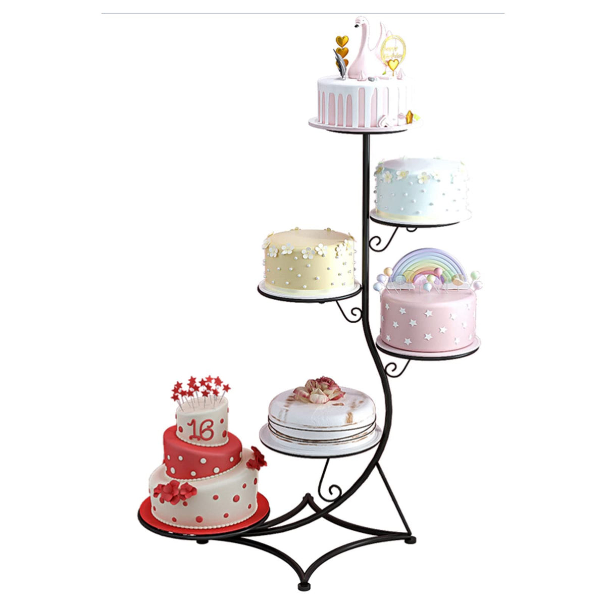 6-Tier Iron Cake Stand – European-Style Dessert Tower for Weddings & Parties