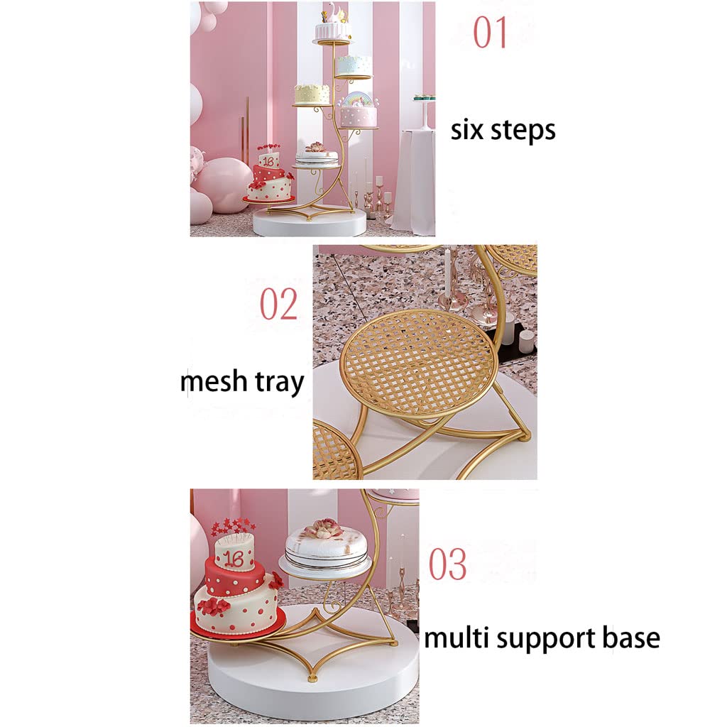 6-Tier Iron Cake Stand – European-Style Dessert Tower for Weddings & Parties