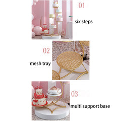 6-Tier Iron Cake Stand – European-Style Dessert Tower for Weddings & Parties