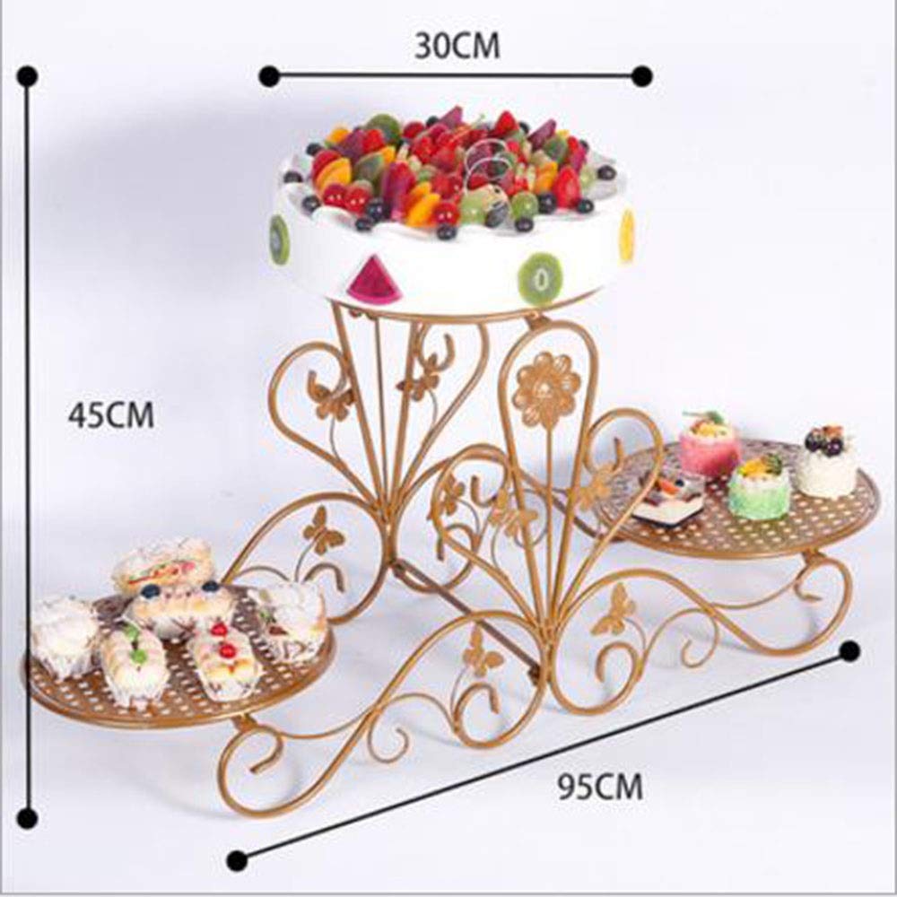 3-Tier Gold Metal Cake Stand – Dessert & Fruit Display for Weddings & Parties