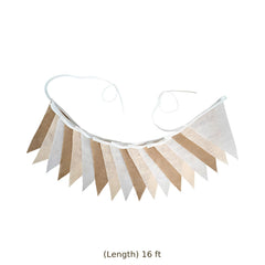 Burlap Banner – Beige Gradient Jute Triangle Flag Garland for Party & Wedding Decor