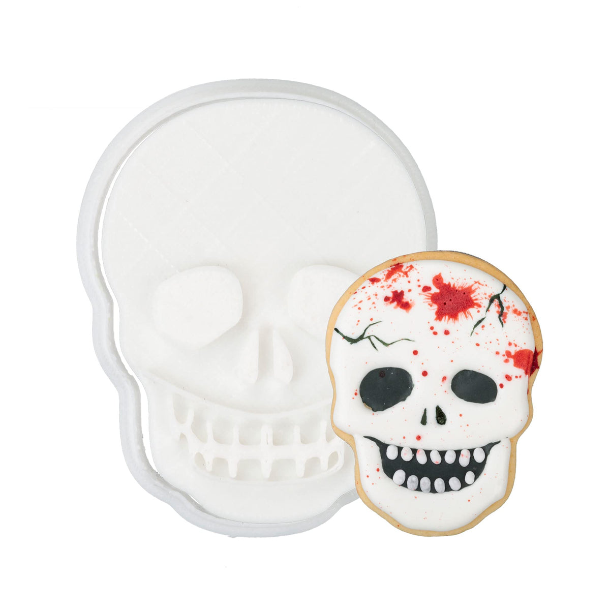 Halloween Cookie Cutters with Plunger Stamper – Baking & Fondant Decorating Tools