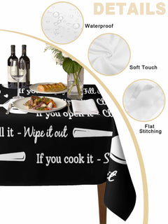 Waterproof Wrinkle-Free Tablecloth – Spill-Proof Washable Table Cover for Dining & Parties