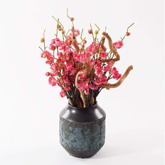 Artificial Red Plum Blossom Bonsai – Ceramic Table Decor for Party & Events