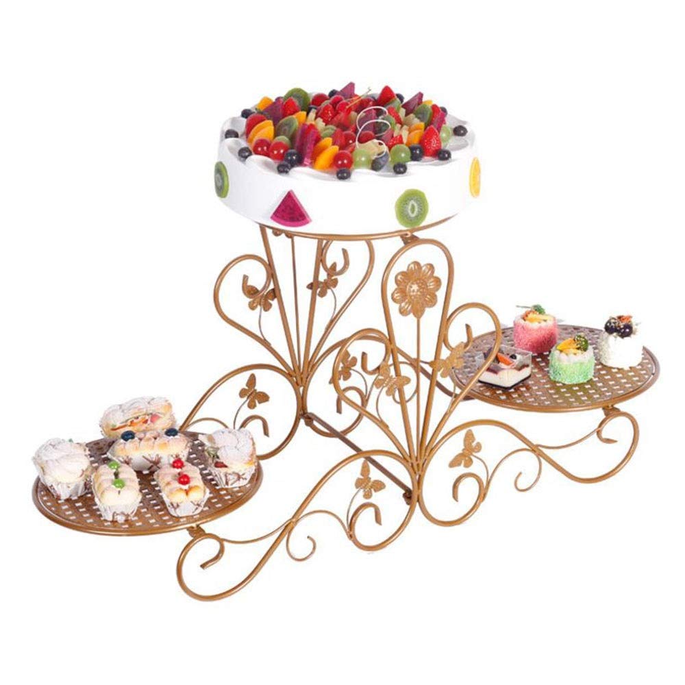 3-Tier Gold Metal Cake Stand – Dessert & Fruit Display for Weddings & Parties