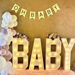 3FT Baby Light Up Letters – Baby Shower & Gender Reveal Decor