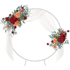Metal Round Balloon Arch Kit – Reusable Gold & White Circle Frame