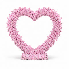 Pink Heart Flower Arch – Wedding Backdrop Decoration with Base