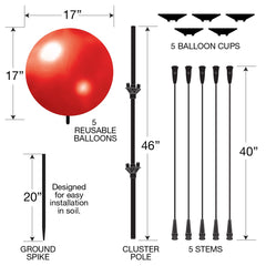 Reusable Outdoor Balloon Clusters – Helium-Free, All-Weather Plastic Balloons