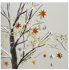 3D Paper Star Garland – Silver Party Decoration Banner