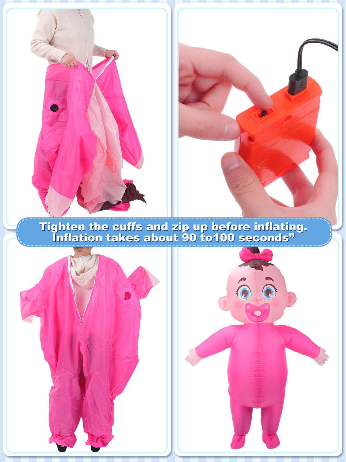 Ramede 2 PCS Inflatable Baby Costume, Giant Gender Reveal Ideas