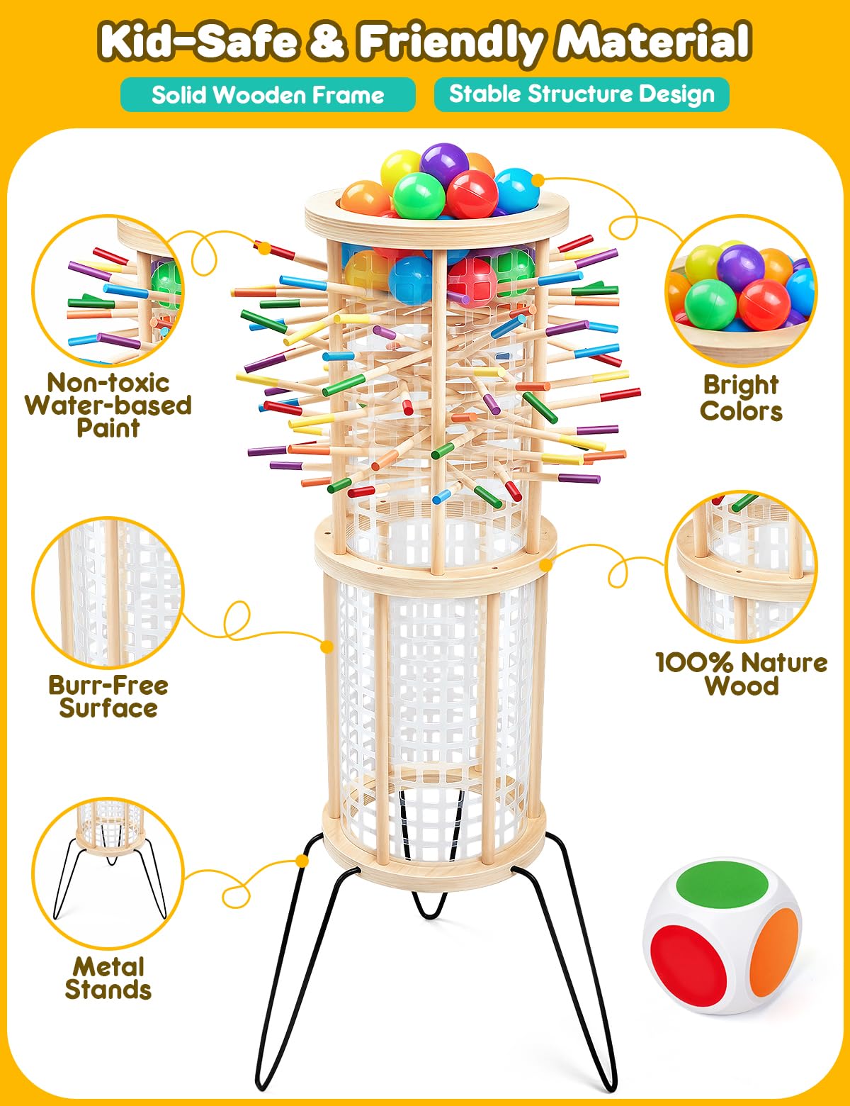 Giant Wooden Tower Game – 4FT Outdoor Game