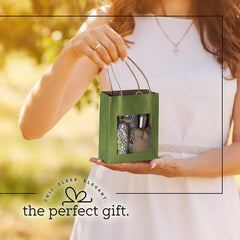 Green Kraft Gift Bags with Handles – Window Paper Bags for Party Favors