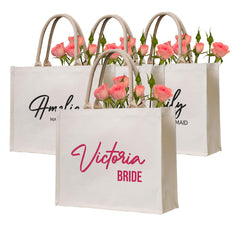 Custom Wedding Tote Bags – Personalized Bags for Bridesmaids & Bride