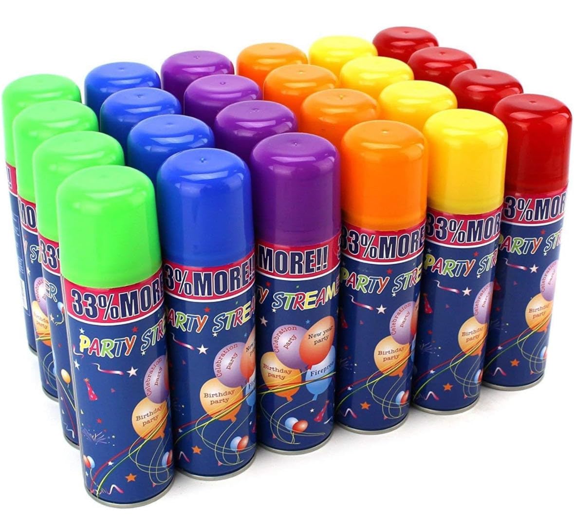 96 Pack Party Streamer Spray String – Celebration Party Supplies for Events