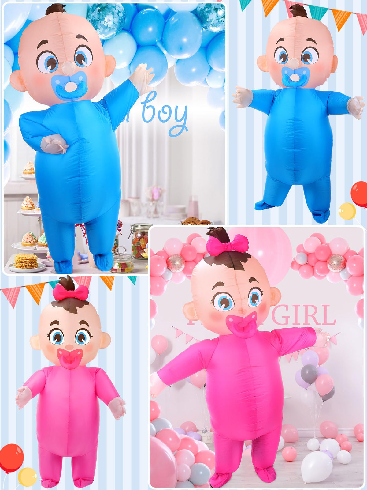 Ramede 2 PCS Inflatable Baby Costume, Giant Gender Reveal Ideas