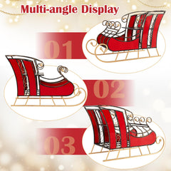Metal Santa Sleigh Decor – 2-Tier Storage Shelf & Christmas Display Prop
