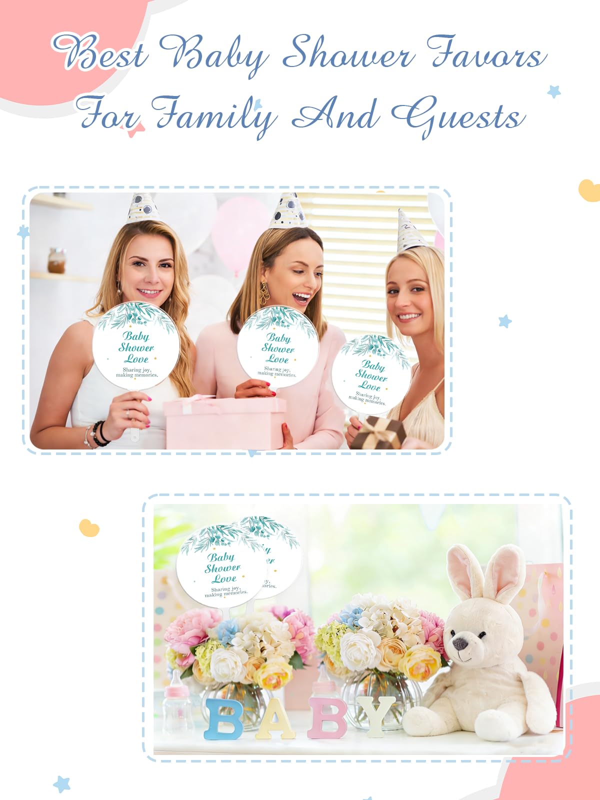 Personalized Baby Shower Hand Fans – Party Favors for Guests