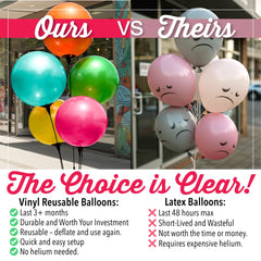 Reusable Outdoor Balloon Clusters – Helium-Free, All-Weather Plastic Balloons
