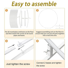 Metal Round Balloon Arch Kit – Reusable Gold & White Circle Frame