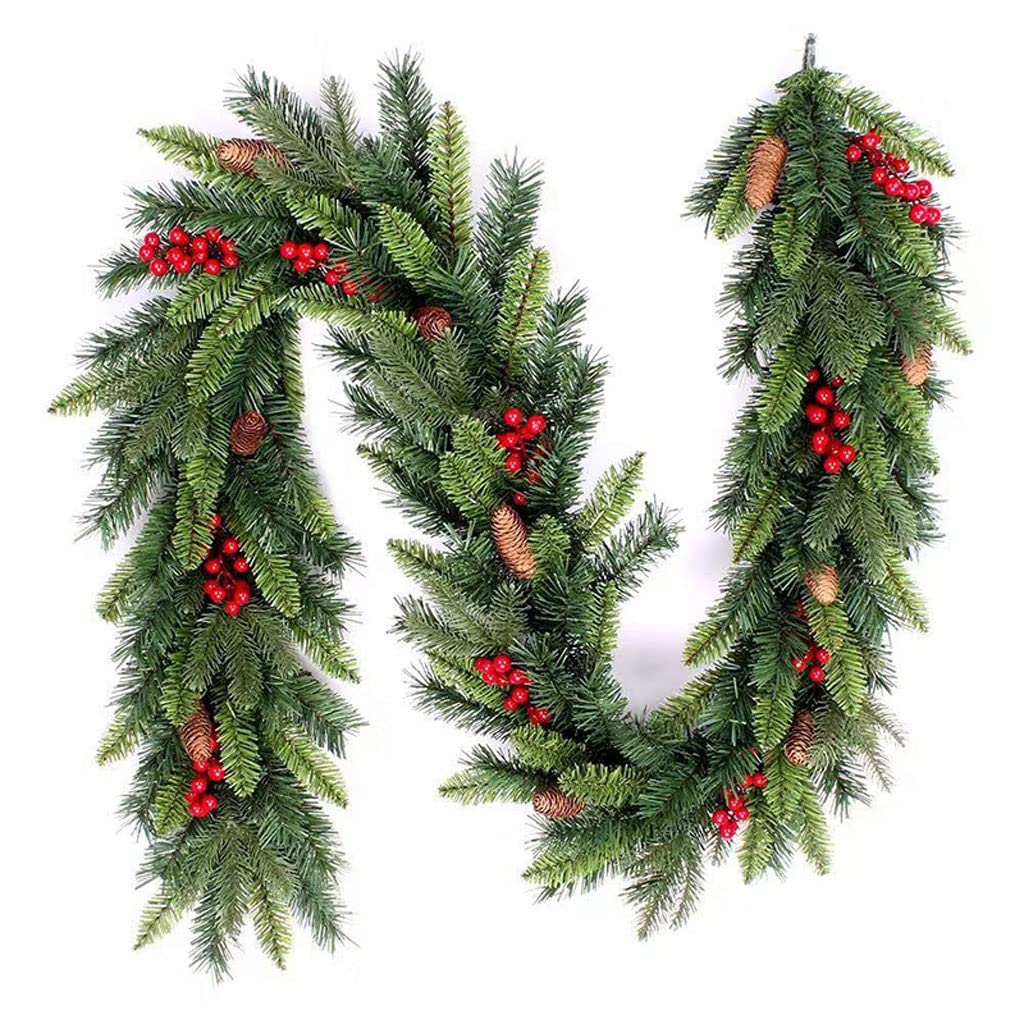 Christmas Artificial Garland – Holiday Decor for Mantel, Wall & Door