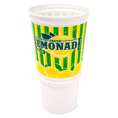 32oz Plastic Lemonade Cups with Lid & Straw – Disposable Party Cups