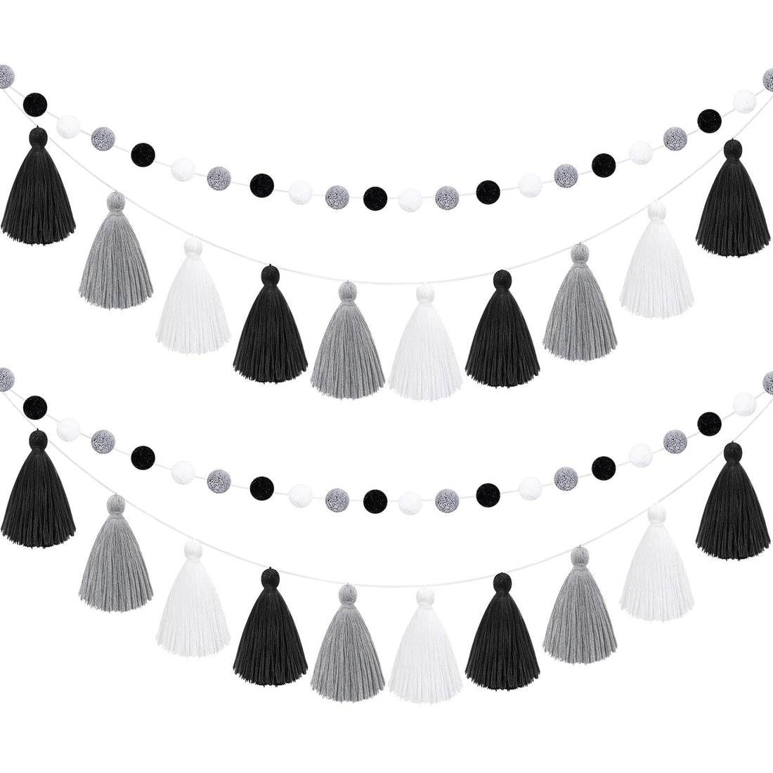 Felt Pom Pom Tassel Garland – Decorative Ball Banner for Birthday & Home Decor
