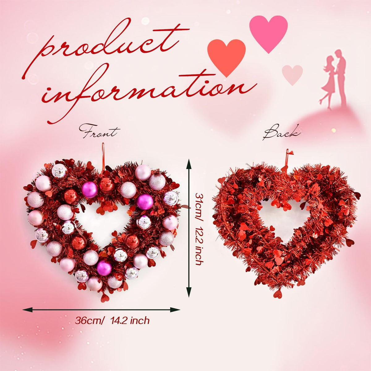 Heart Wreath Shiny Ornament Crafts
