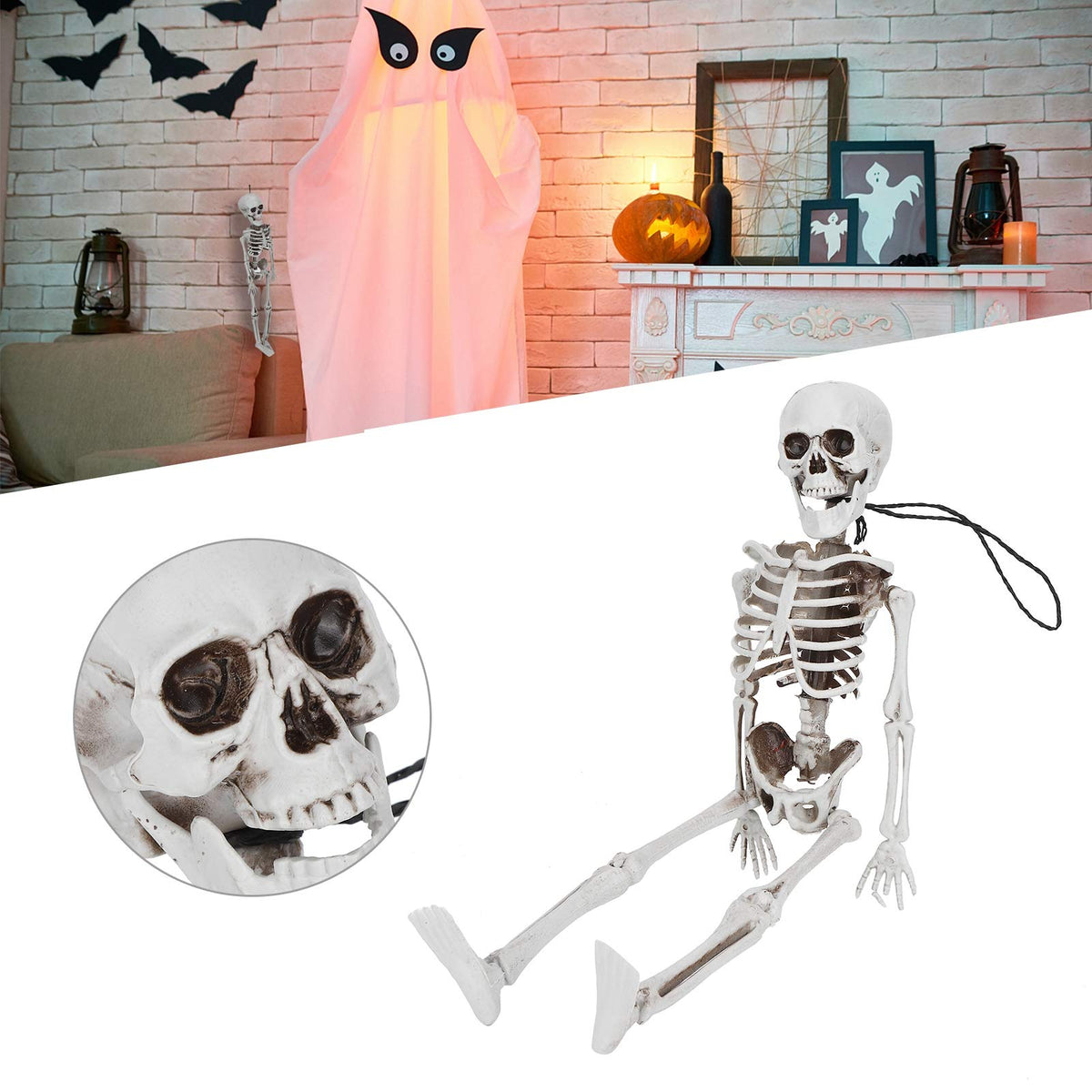 Halloween Resin Skeleton Prop – Full Body Indoor & Outdoor Party Decor