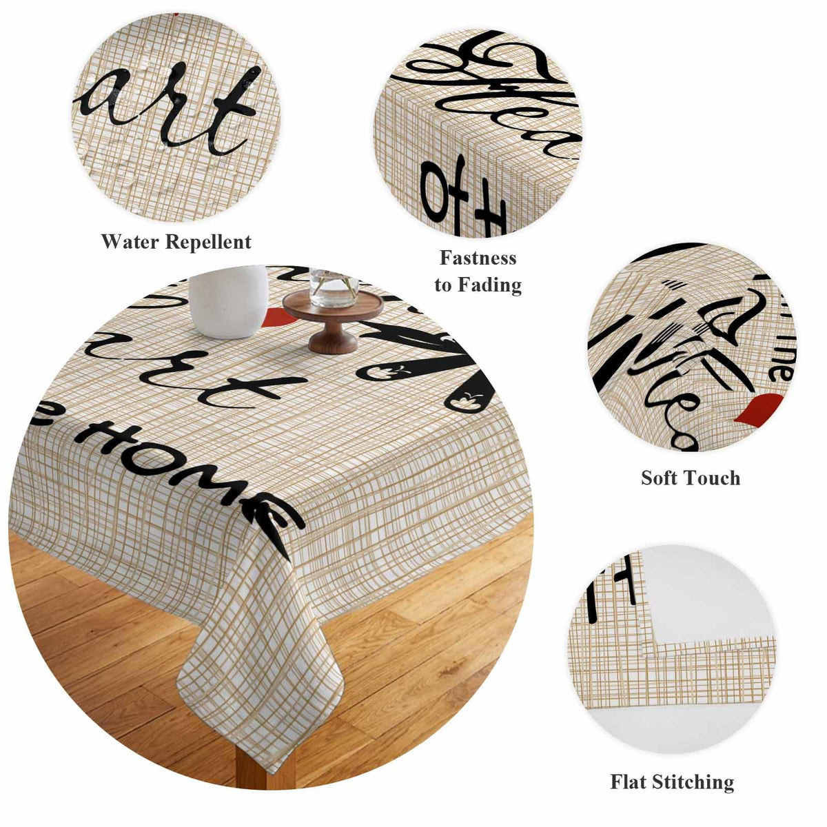 54×54" Waterproof Square Tablecloth – Washable Spill-Proof Cover for Dining & Party Decor