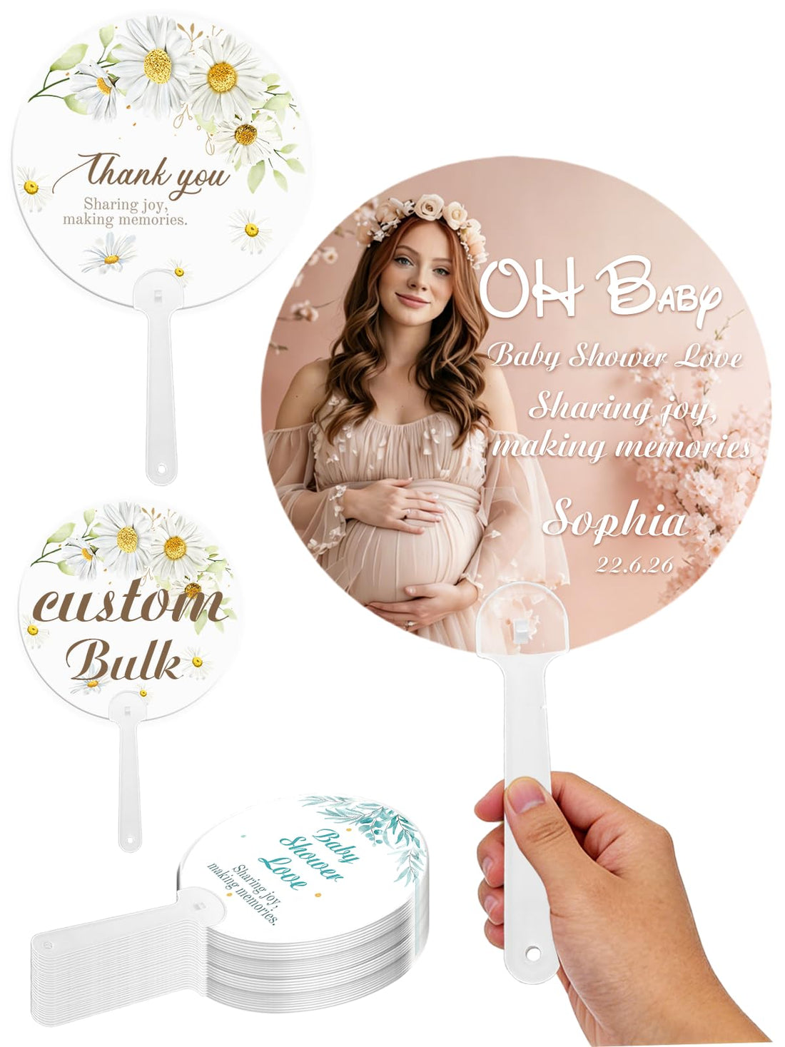 Personalized Baby Shower Hand Fans – Party Favors for Guests