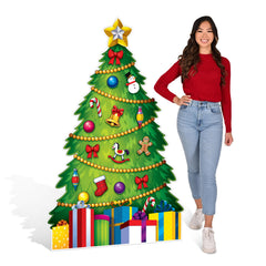 Christmas Tree Photo Booth Prop – Cardboard Stand-Up Holiday Party Decor