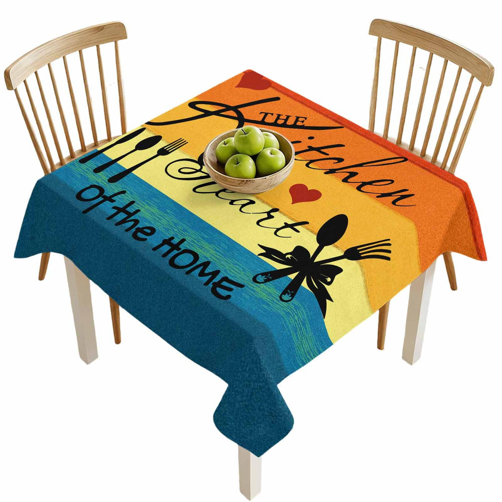 54×54" Colorful Striped Waterproof Tablecloth – Spill-Proof Square Cover for Dining & Parties