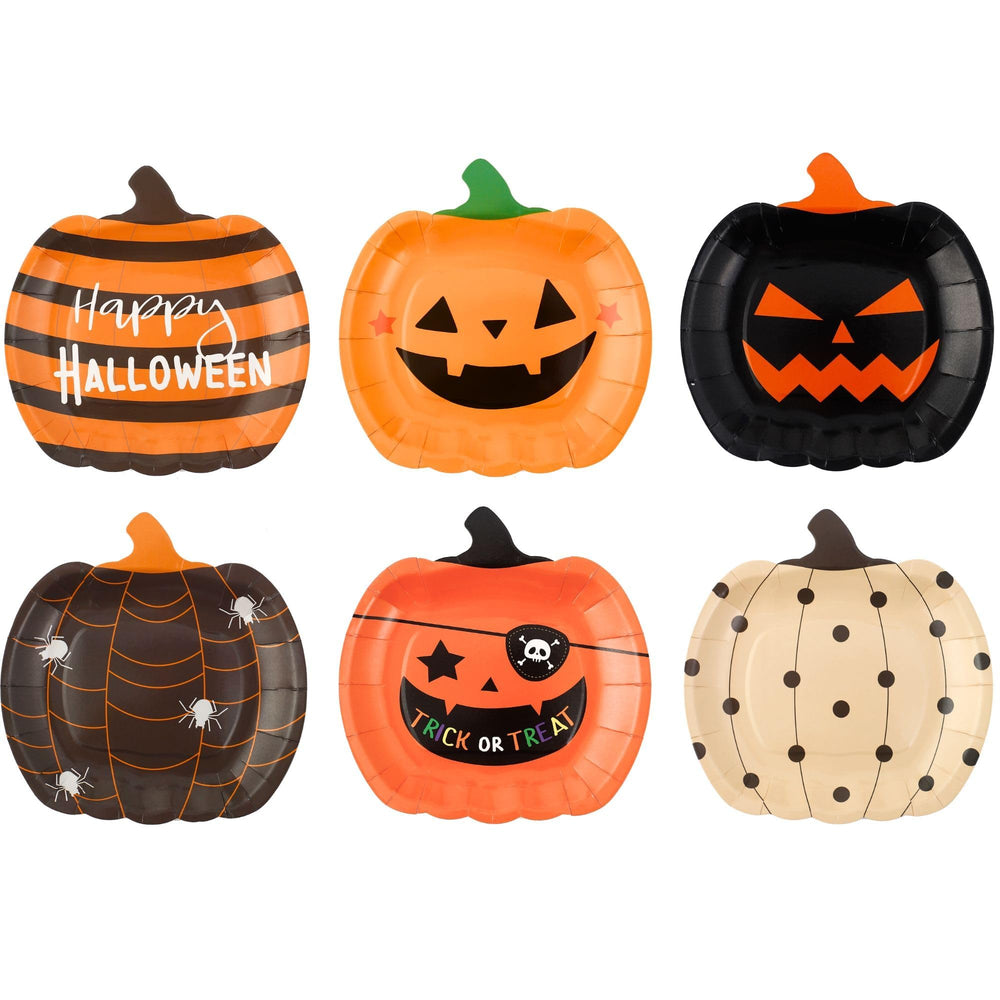 Halloween Pumpkin Paper Plates – 48 Pack Disposable Party Tableware