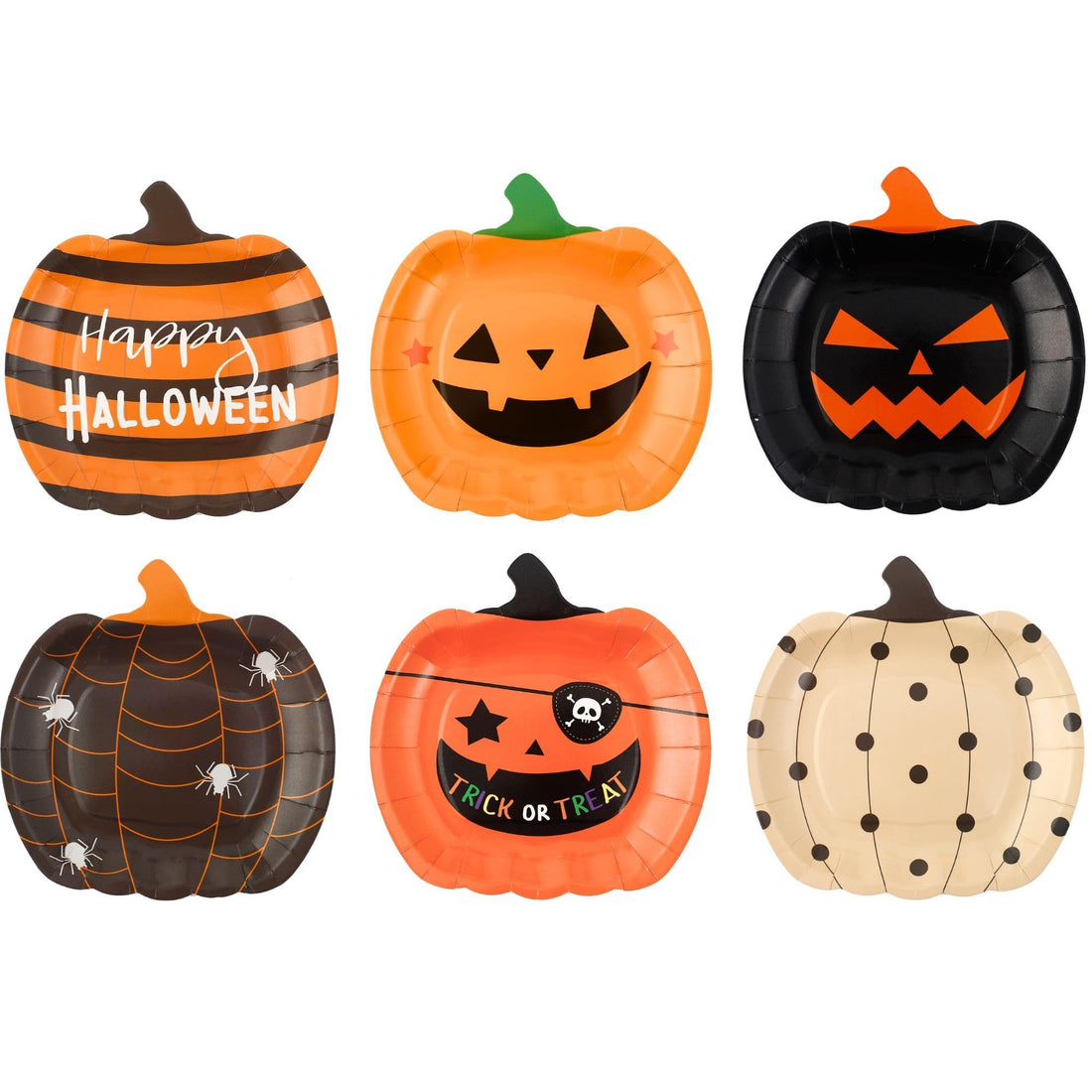 Halloween Pumpkin Paper Plates – 48 Pack Disposable Party Tableware